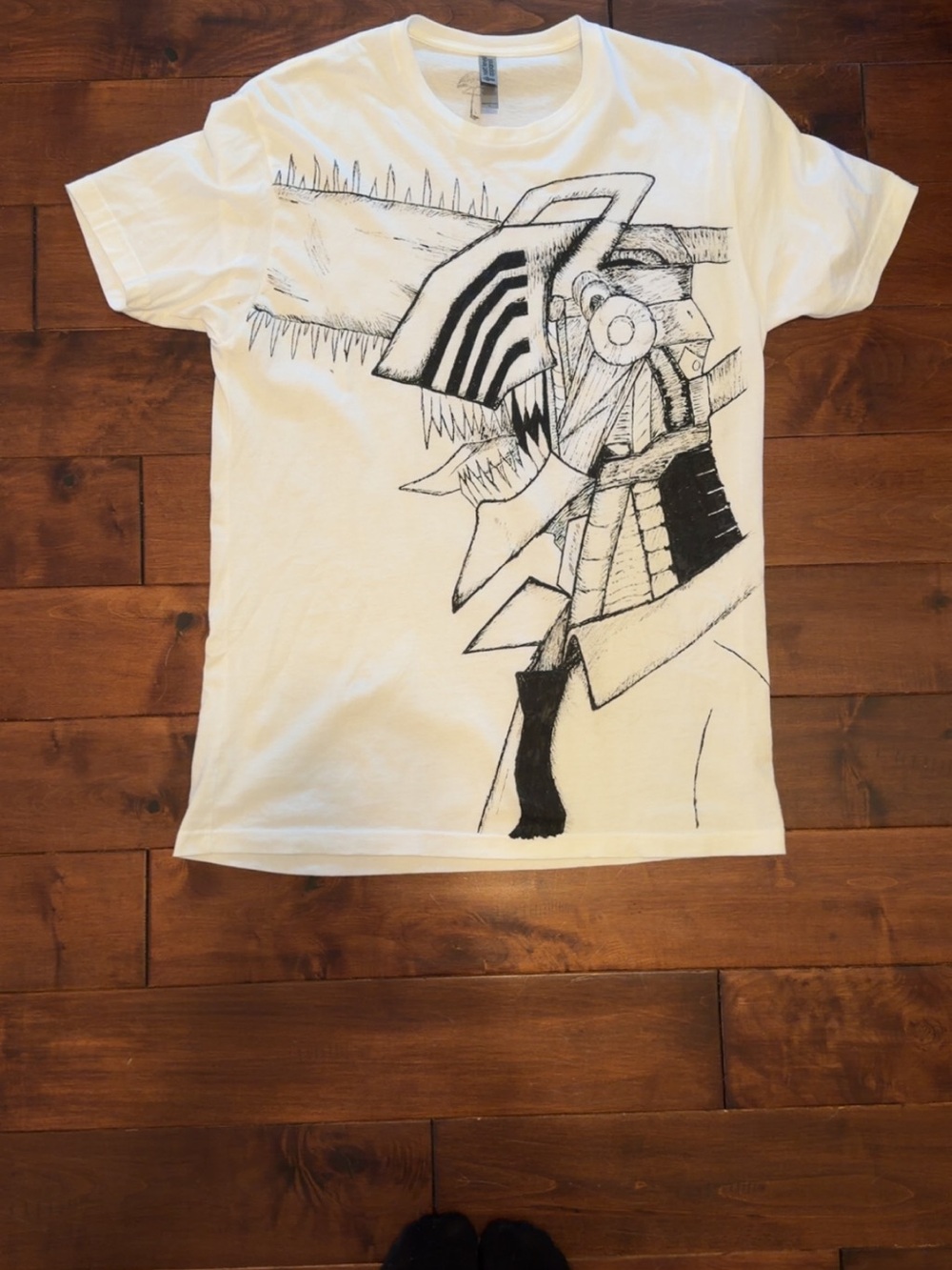 Next Level Apparel White Short Sleeve Tee with hand painted design